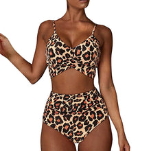 Load image into Gallery viewer, Women Sexy Soild Print Bikini Set Push Up Bathing Swimwear