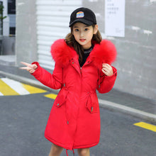 Load image into Gallery viewer, Middle And Large Children&#39;s Cotton Coats In The Long Style With Velvet Liner