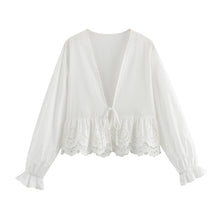 Load image into Gallery viewer, Deep V-neck Long Sleeve Shirt Top