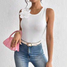 Load image into Gallery viewer, European And American Fashion Casual Three-dimensional Flower Decoration Sleeveless Top