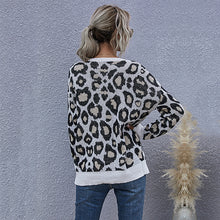 Load image into Gallery viewer, European And American Style Leopard Print Knitted Pullover