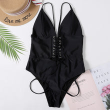Load image into Gallery viewer, Sexy one-piece black eyed swimwear women