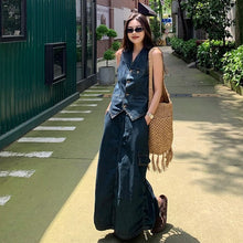 Load image into Gallery viewer, Summer High Waist Straight Skirt Skirt Two-piece Set