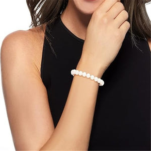 10 Pcs Imitation pearls Bracelet Set for Women Beaded Stretch Strand Bracelets for Bridesmaid,Bridal,Party Jewelry