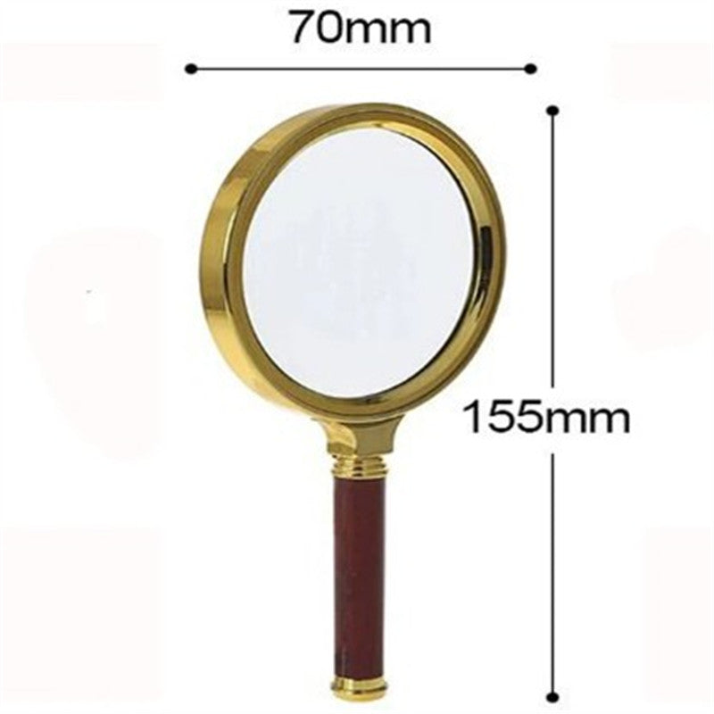 70/80/90/100mm Handheld 10X Magnifier Magnifying Glass Loupe Reading Jewelry Elderly Reading Microscope Portable Eye Loupe Glass