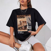 Load image into Gallery viewer, Spring Women&#39;s Cotton T-shirt Letter Short Sleeve