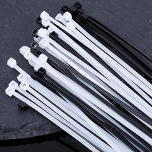 Load image into Gallery viewer, 200Pcs Nylon Cable Ties Adjustable Self-locking Cord Ties Straps Fastening Loop Reusable Plastic Wire Ties For Home Office