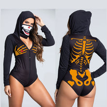 Load image into Gallery viewer, Halloween Hooded PNE-piece Suit Zombie Skeleton Suit