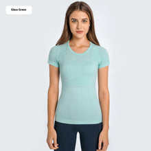 Load image into Gallery viewer, Women&#39;s Short Sleeve Round Neck Sports Running Fitness Top