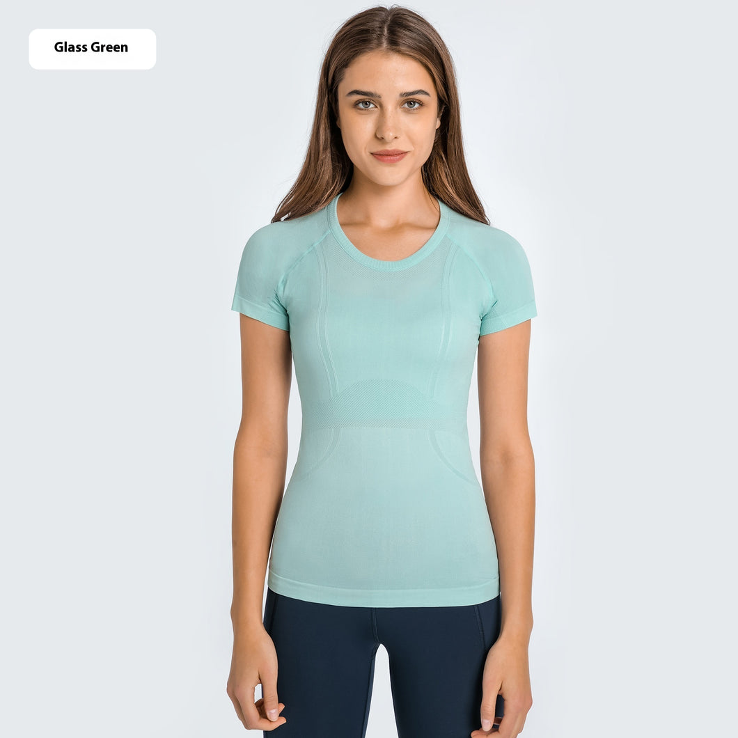 Women's Short Sleeve Round Neck Sports Running Fitness Top