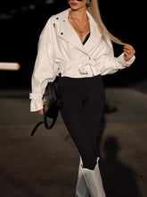 Load image into Gallery viewer, Solid Color Leather Cropped Jacket