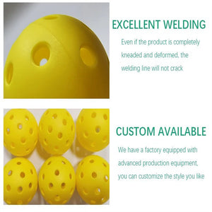 12pcs Pack USAPA Outdoor Pickleball Balls 40 Holes Training Tournament Pickleball Accessories 74mm Standard Pickle Ball
