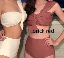 Load image into Gallery viewer, Bikini Women&#39;s One Shoulder Split Swim