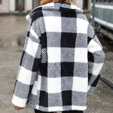 Load image into Gallery viewer, European And American Fashion Autumn And Winter Women&#39;s Lapel Long Sleeve Mid-length Plaid