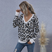Load image into Gallery viewer, European And American Style Leopard Print Knitted Pullover