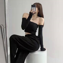 Load image into Gallery viewer, Retro Cropped Tube Top Long Sleeve Vest