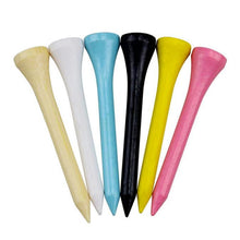 Load image into Gallery viewer, 20pcs Golf Tees Durable Bamboo Tees Friendly Biodegradable Material Reduce Friction Side Spin More Stable