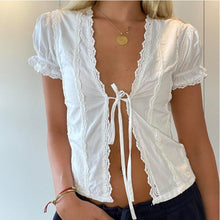 Load image into Gallery viewer, Lace-up Cropped Solid Color Cardigan Top