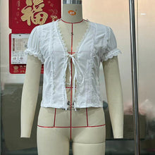 Load image into Gallery viewer, Lace-up Cropped Solid Color Cardigan Top