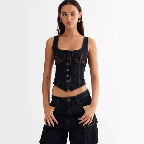 Women's Fashion Slim Fit Denim Vest