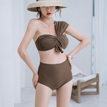 Load image into Gallery viewer, Bikini Women&#39;s One Shoulder Split Swim