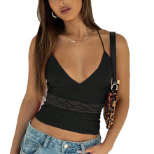 Load image into Gallery viewer, Slim-fit Hollow-out Deep V Spaghetti-strap Camisole Top