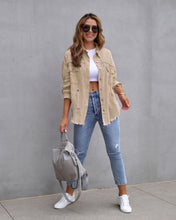 Load image into Gallery viewer, Fashion Ripped Shirt Jacket Female Autumn And Spring Casual Tops Womens Clothing