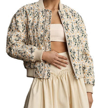 Load image into Gallery viewer, Women&#39;s Loose And Versatile Daisy Print Zipper Jacket