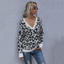 Load image into Gallery viewer, European And American Style Leopard Print Knitted Pullover
