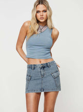Load image into Gallery viewer, Solid Color Low Waist Denim Slim Fit Package Hip Skirt