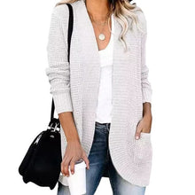 Load image into Gallery viewer, Women&#39;s Curved Placket Knitted Sweater Cardigan