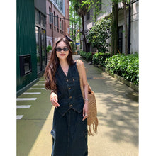 Load image into Gallery viewer, Summer High Waist Straight Skirt Skirt Two-piece Set