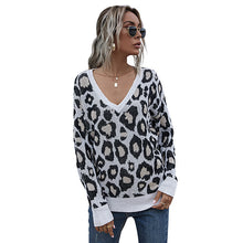 Load image into Gallery viewer, European And American Style Leopard Print Knitted Pullover