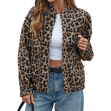 Load image into Gallery viewer, Autumn And Winter New Long Sleeve Brown Leopard Print Coat For Women