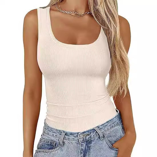 Elastic Slim-fit Basic Vest Women's Top