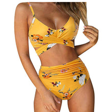 Load image into Gallery viewer, Women Sexy Soild Print Bikini Set Push Up Bathing Swimwear