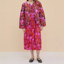 Load image into Gallery viewer, Round Neck Bowknot Printed Double-sided Lace-up Jacket