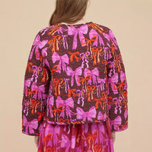Load image into Gallery viewer, Round Neck Bowknot Printed Double-sided Lace-up Jacket