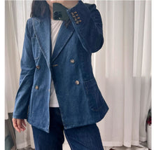 Load image into Gallery viewer, Tibetan Blue Denim Jacket For Spring And Summer