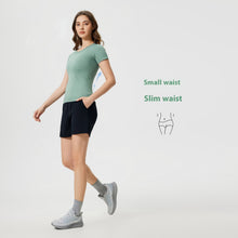 Load image into Gallery viewer, Women&#39;s Short Sleeve Round Neck Sports Running Fitness Top