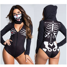 Load image into Gallery viewer, Halloween Hooded PNE-piece Suit Zombie Skeleton Suit