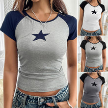 Load image into Gallery viewer, Top Women&#39;s Printed Leopard Print Five-pointed Star