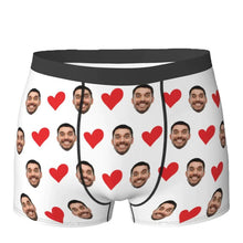 Load image into Gallery viewer, Personalized Face Photo Underwear  Custom Heart Boxer Briefs Custom Men Briefs Gift For Husband - Anniversary Gift For Dad