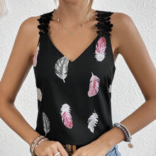 Load image into Gallery viewer, Women&#39;s Printed Feather Pattern Design V-neck Fashionable Slimming Camisole Vest