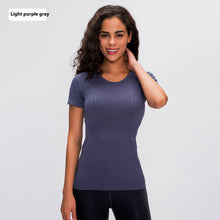 Load image into Gallery viewer, Women&#39;s Short Sleeve Round Neck Sports Running Fitness Top