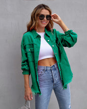 Load image into Gallery viewer, Fashion Ripped Shirt Jacket Female Autumn And Spring Casual Tops Womens Clothing