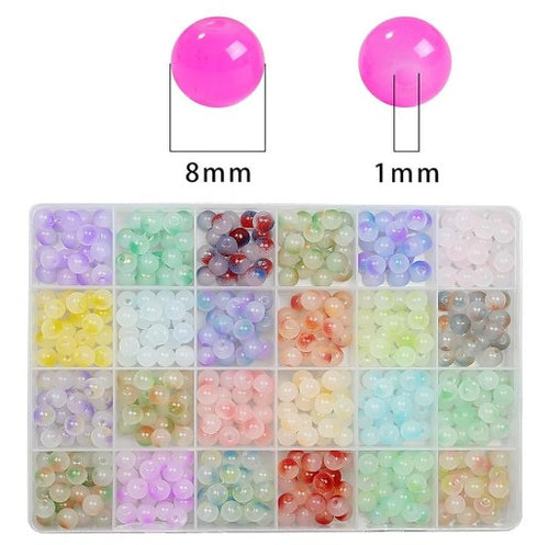 50pcs/lot 8mm Glass Beads Beautiful Multicolor Beads Handmade Diy Bracelet Necklace Bracelet Jewelry Handmade Beads Accessories Wholesale