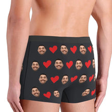 Load image into Gallery viewer, Personalized Face Photo Underwear  Custom Heart Boxer Briefs Custom Men Briefs Gift For Husband - Anniversary Gift For Dad
