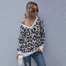 Load image into Gallery viewer, European And American Style Leopard Print Knitted Pullover