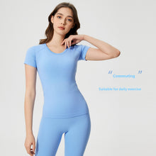 Load image into Gallery viewer, Women&#39;s Short Sleeve Round Neck Sports Running Fitness Top